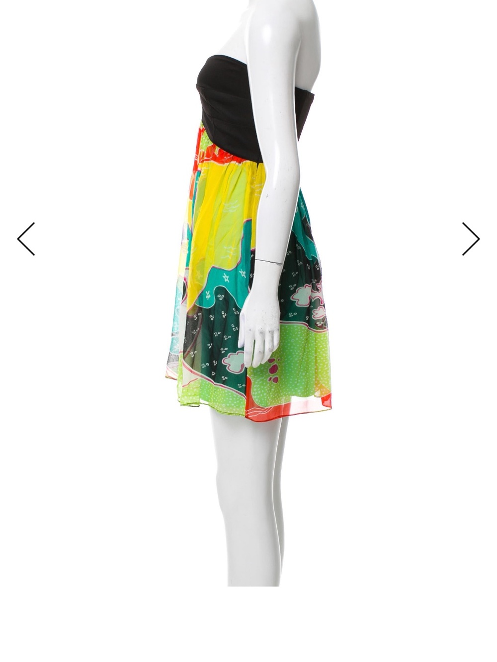 Diane von Furstenberg Silk Strapless Abstract Print Dress Size 2 - Picture 3 of 16